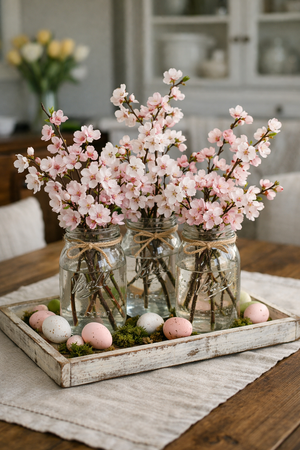 cherry blossom mason jar decor