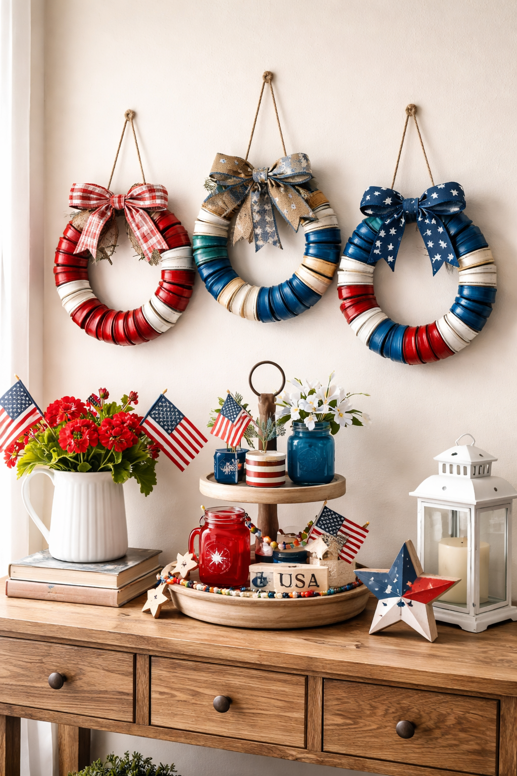 patriotic mason jar wreaths