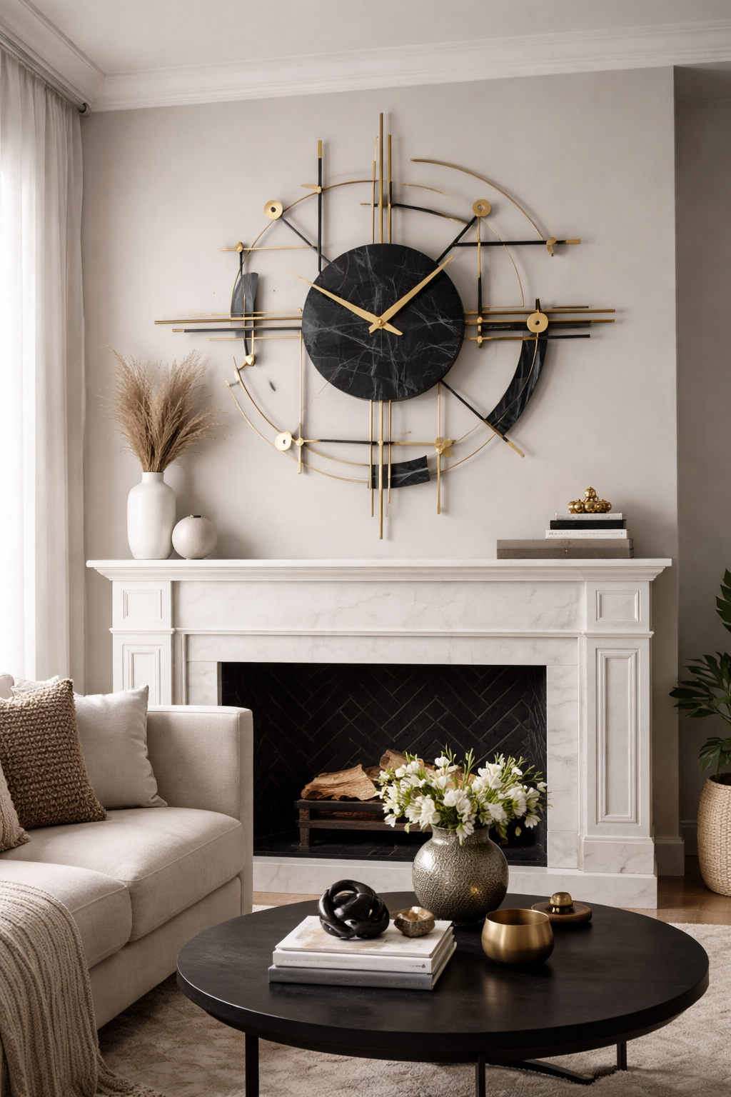 bold geometric metallic accents