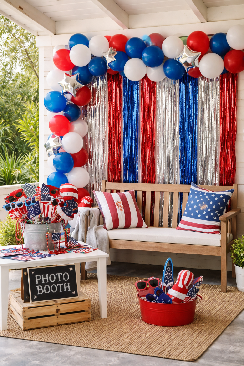 patriotic photo booth setup