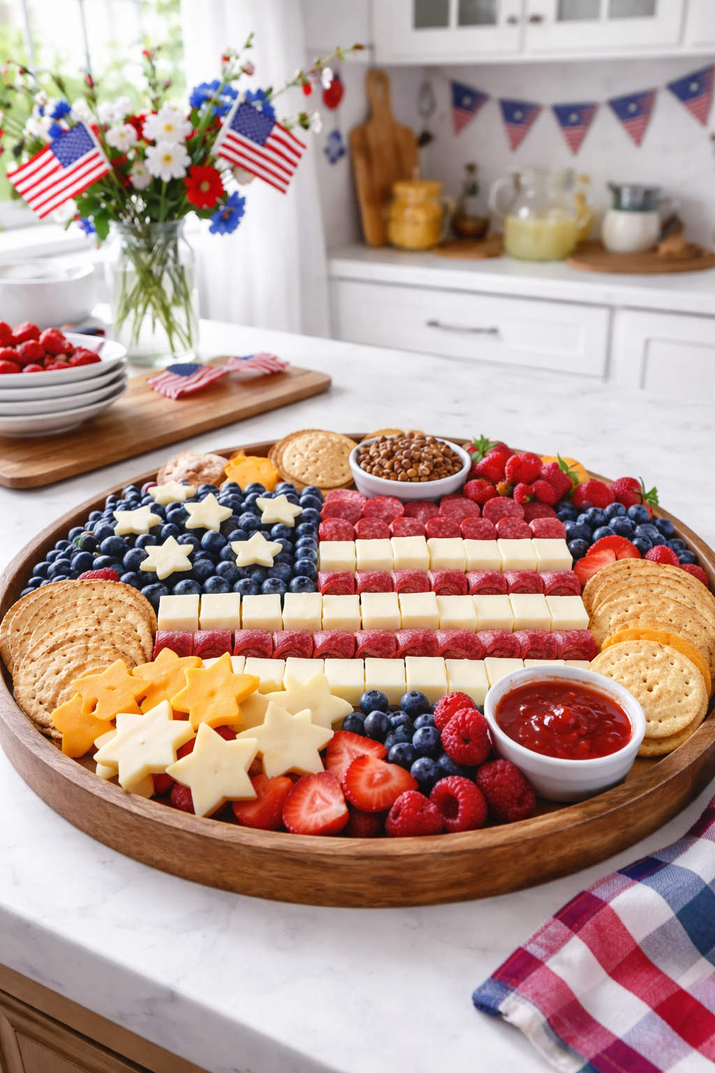 patriotic cheese and crackers