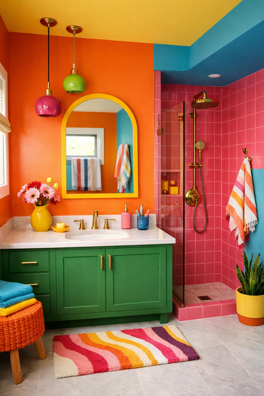 vibrant bathroom color schemes