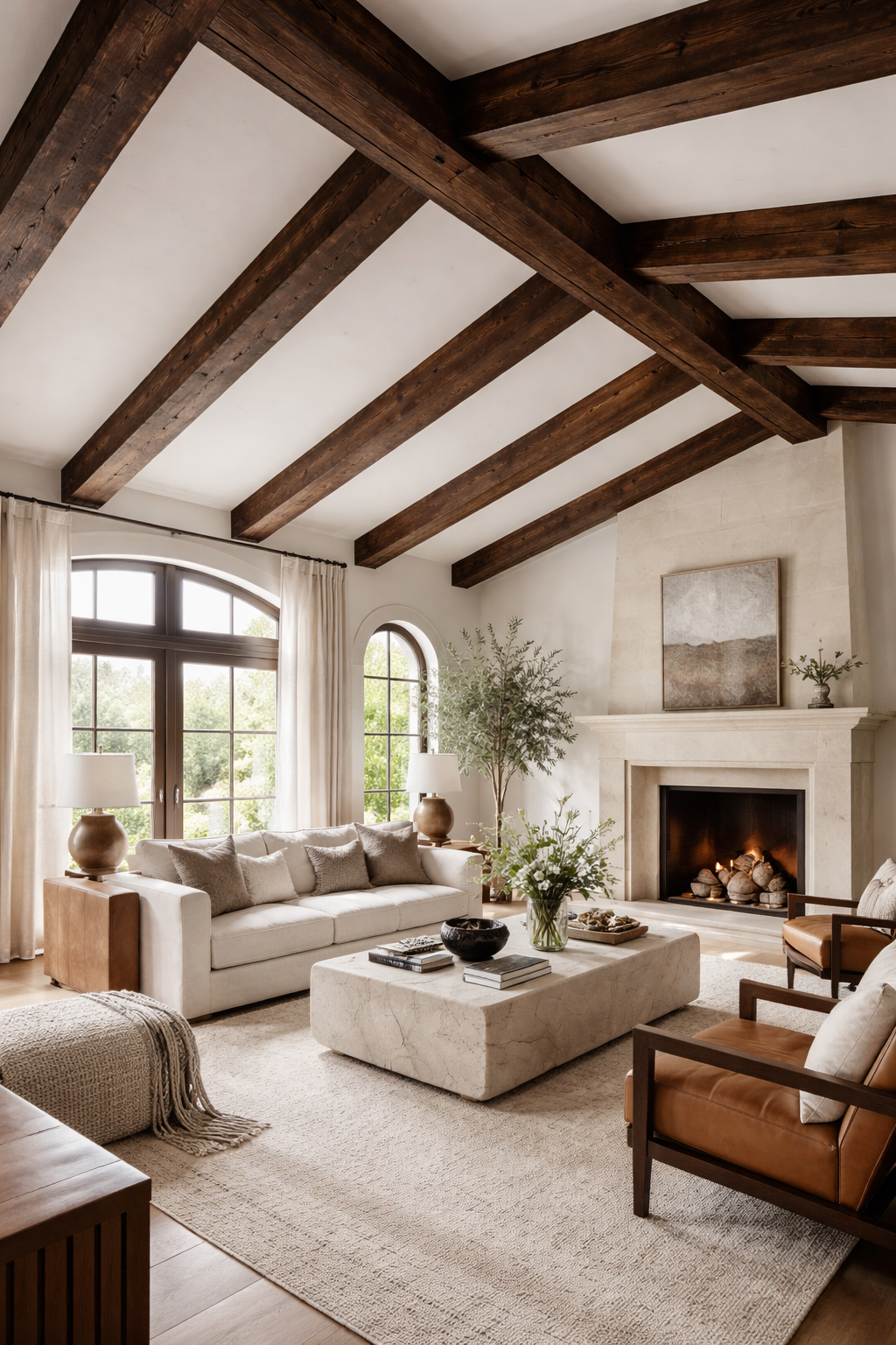 dark wood beams add warmth