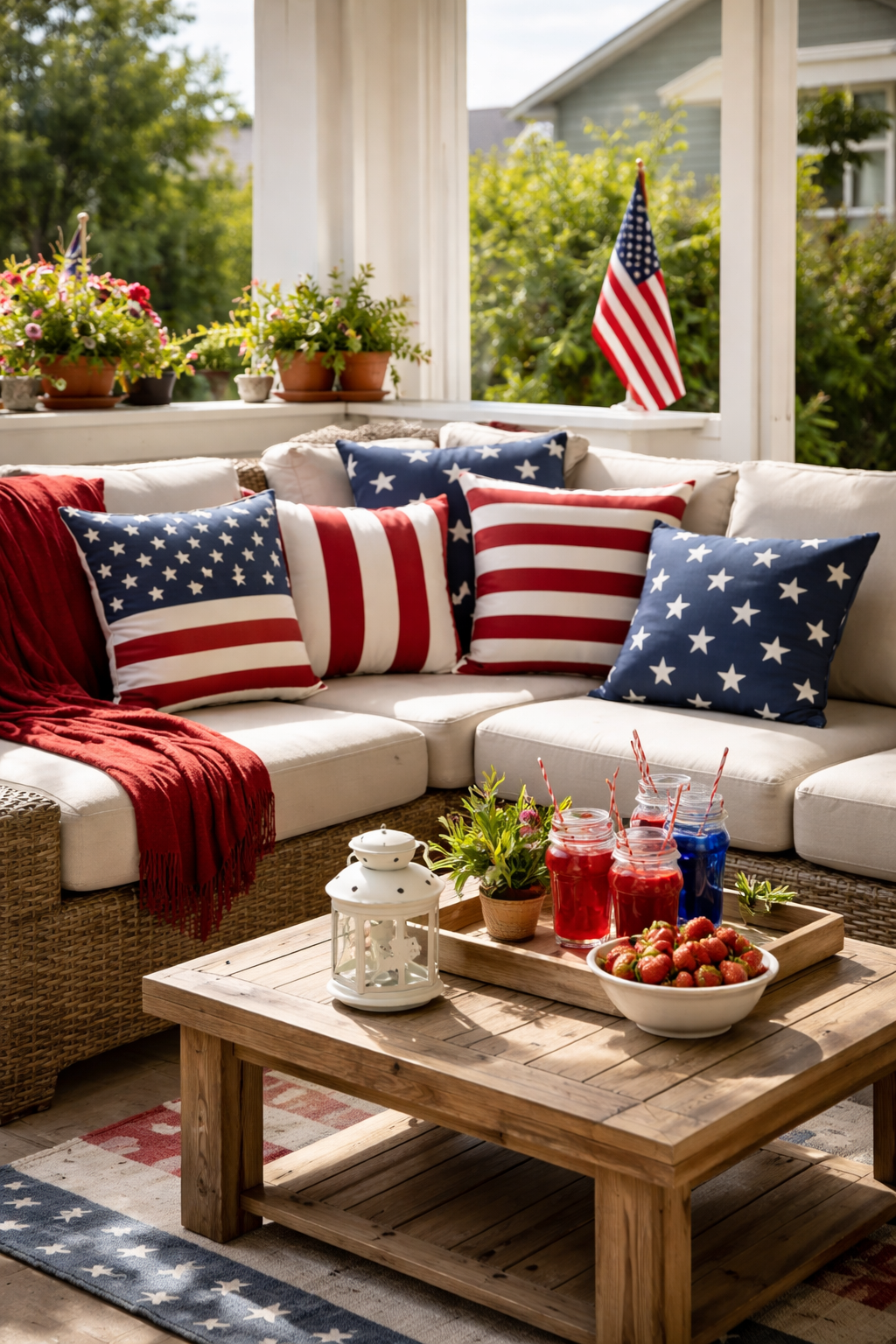 patriotic outdoor cushion accents