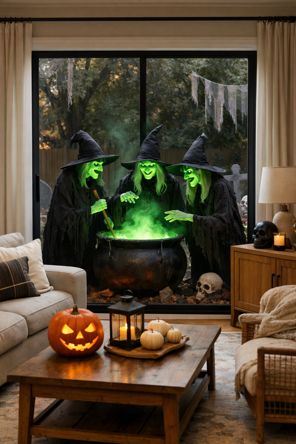 Glowing green witches