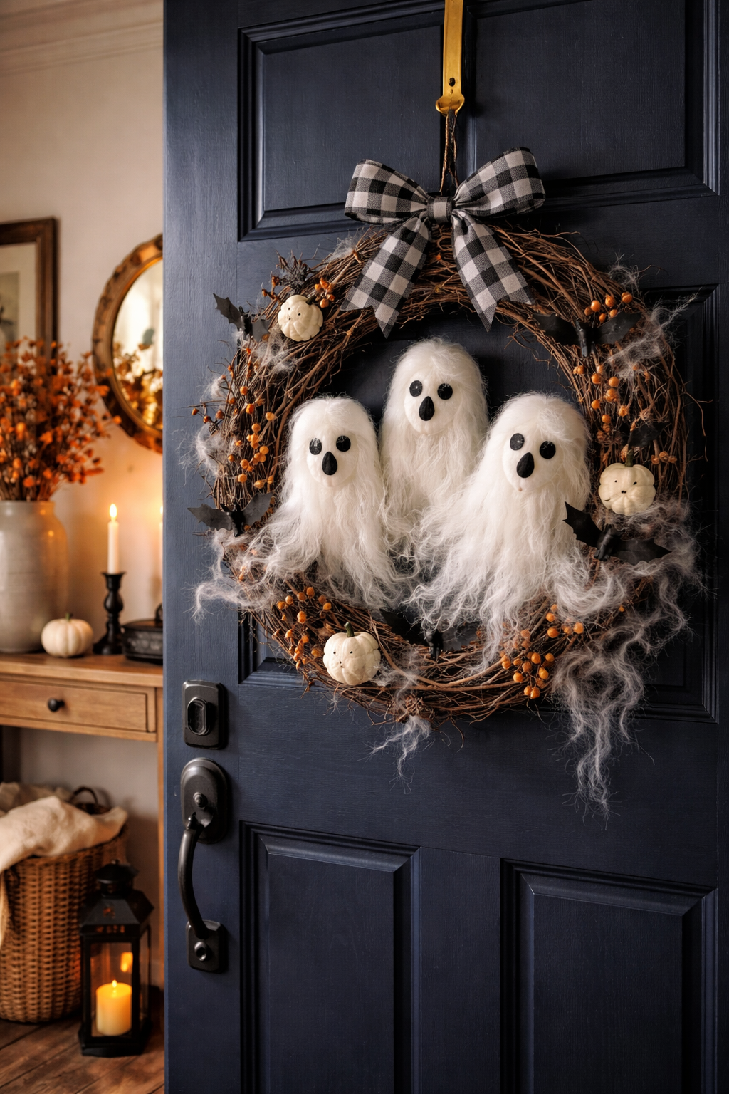 Halloween ghost wreath