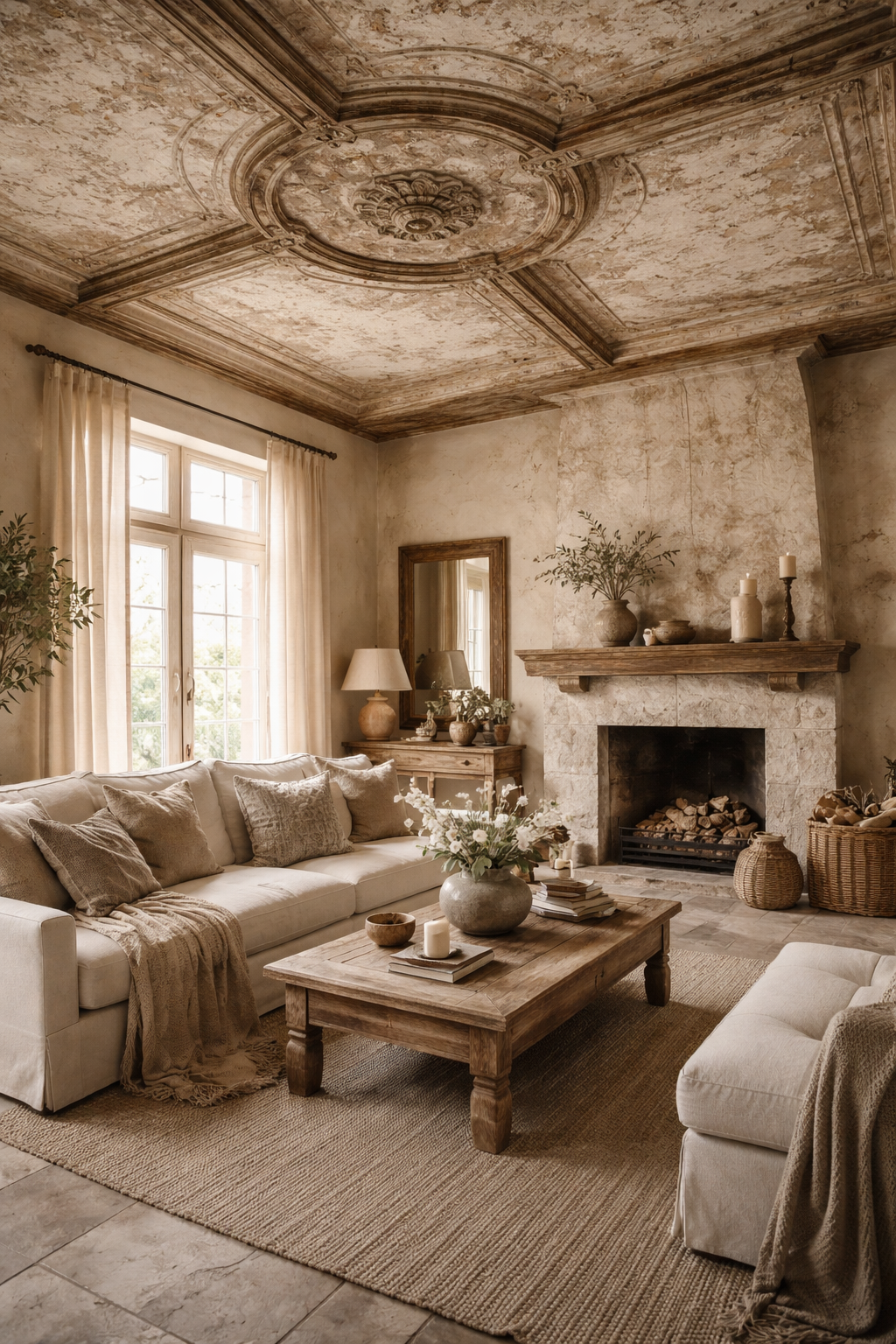 rustic vintage textured ceilings
