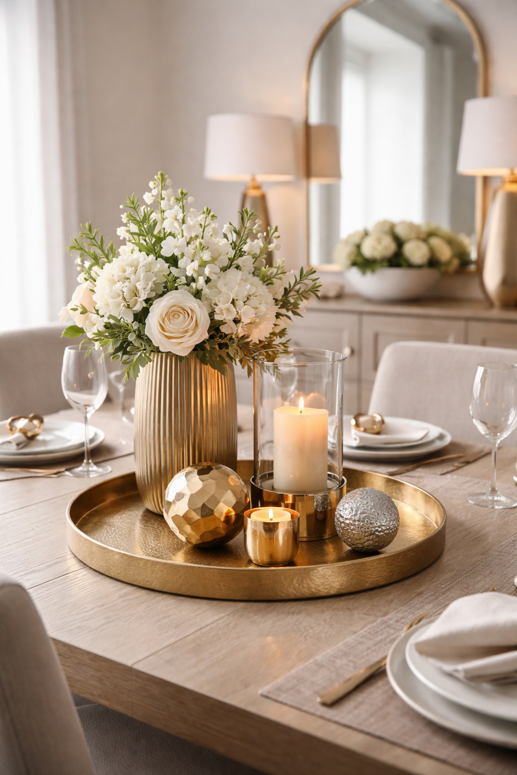 elegant metallic table accents