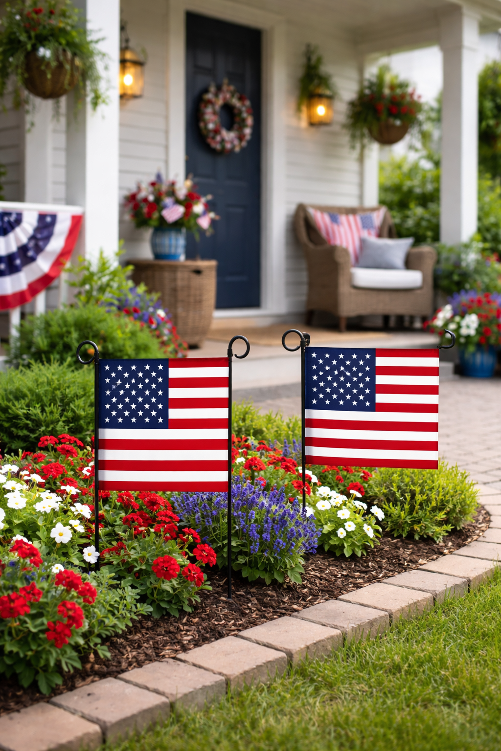 patriotic garden flag decor