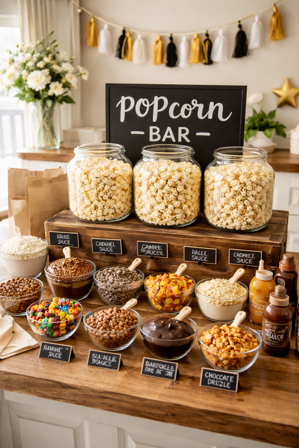 customizable popcorn topping station