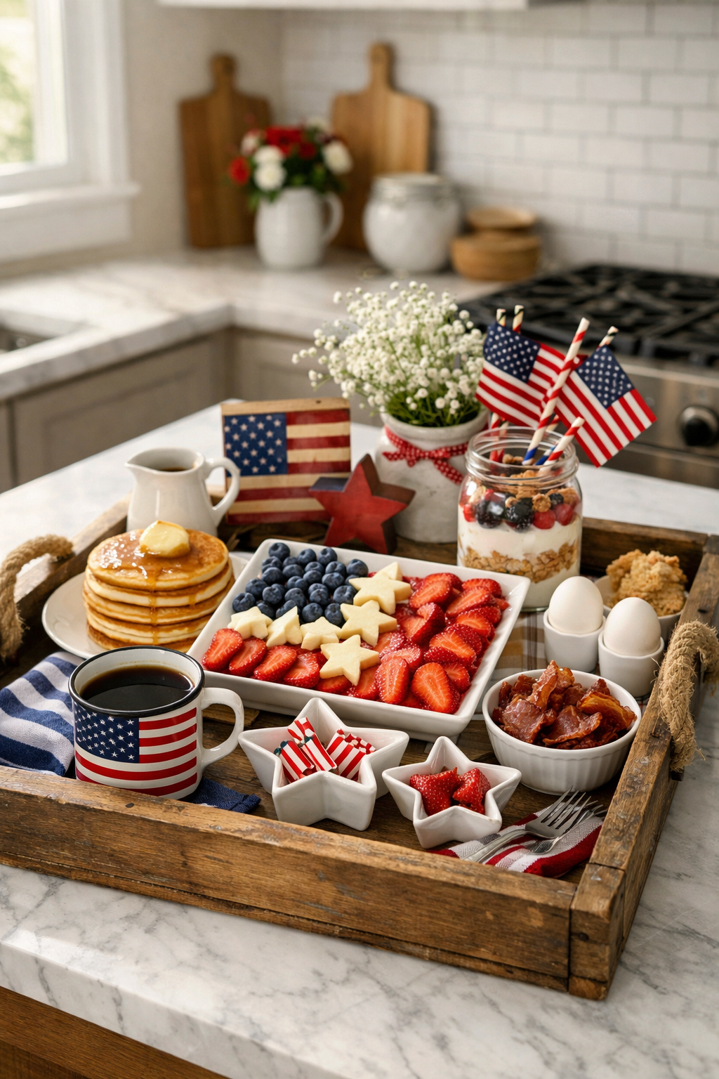 patriotic breakfast mosaic presentation