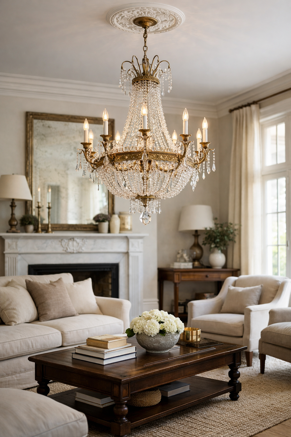 elegant chandelier as focal