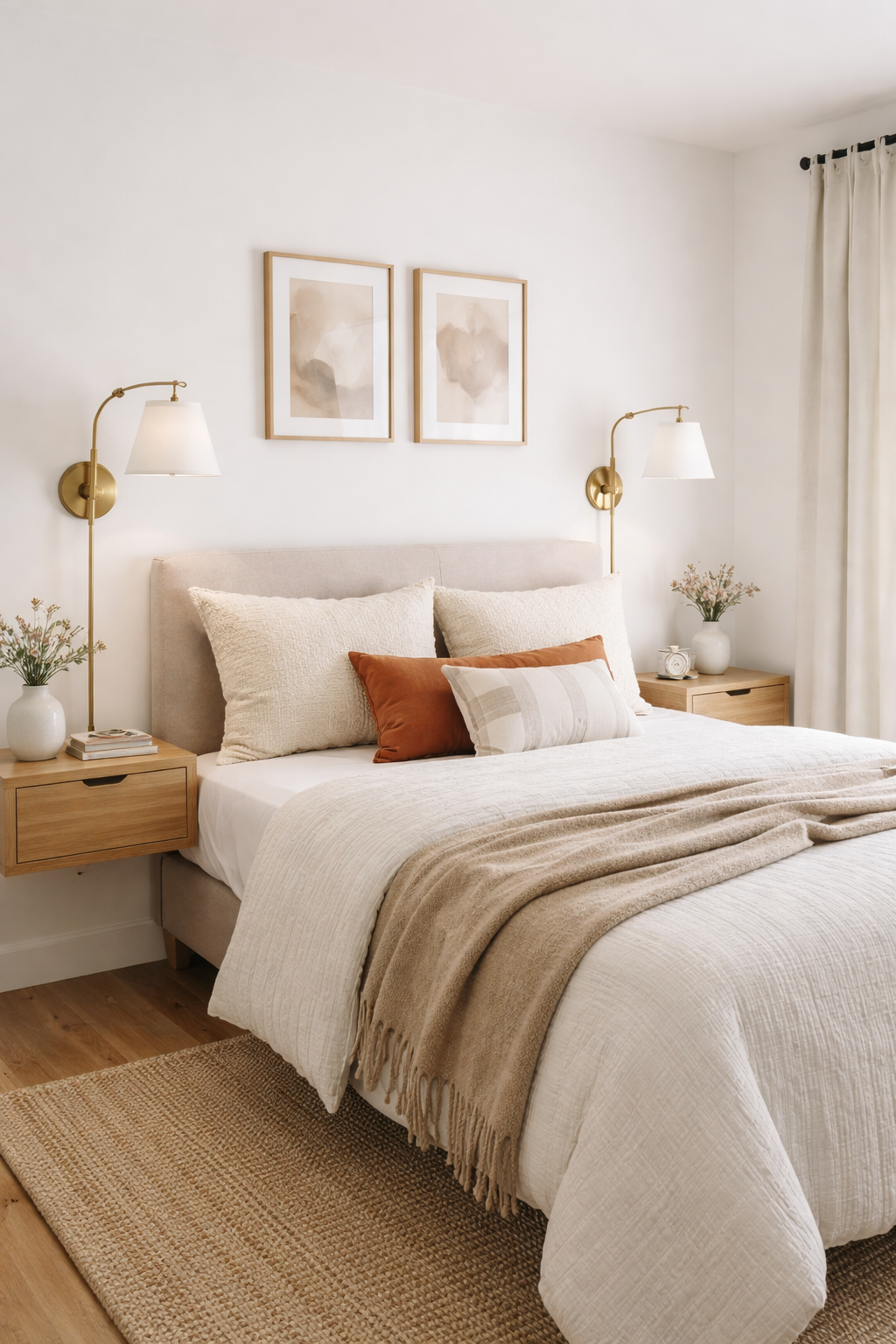 23 Small Bedroom Makeover Ideas With a Big Style Impact 6 wall mounted lighting saves surface space