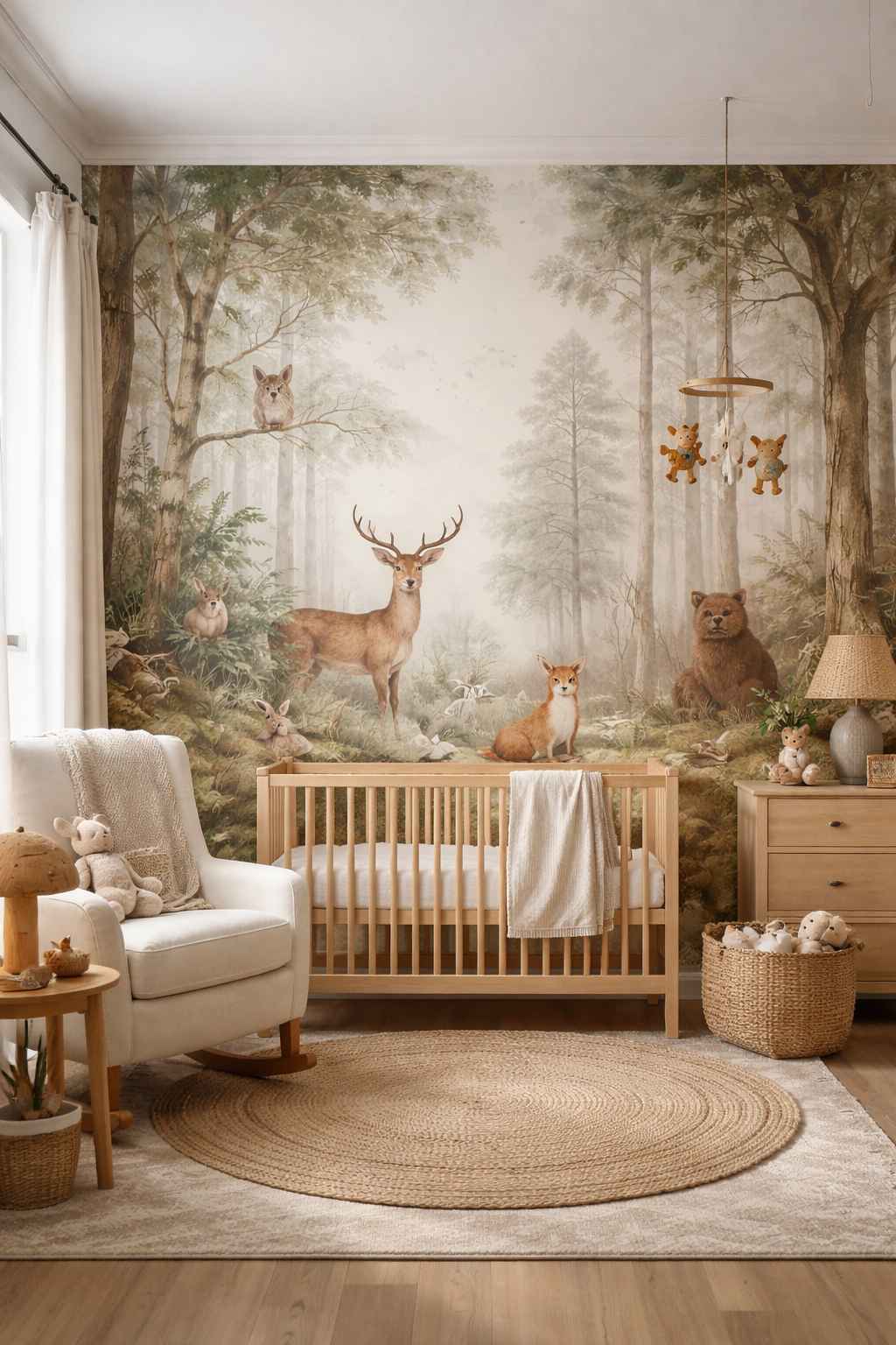 woodland nursery with animals