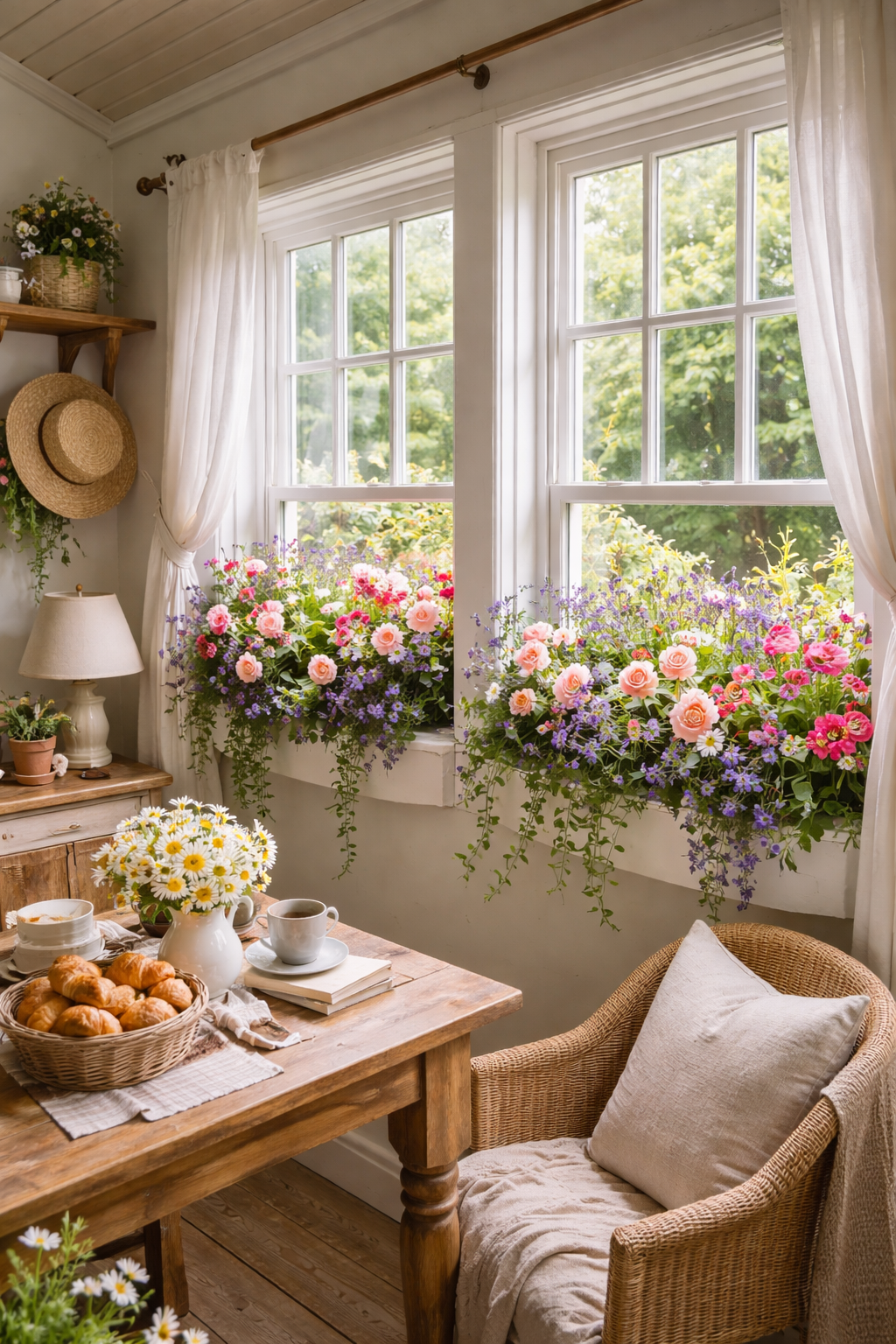 cottage garden window planters