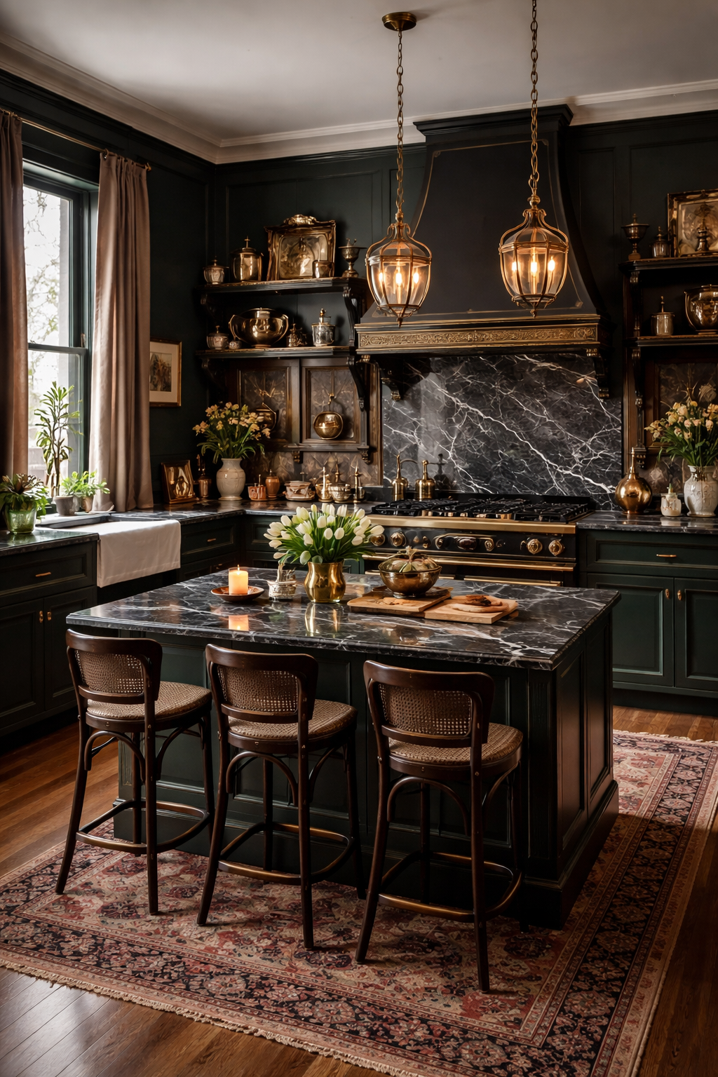 vintage dark color accents