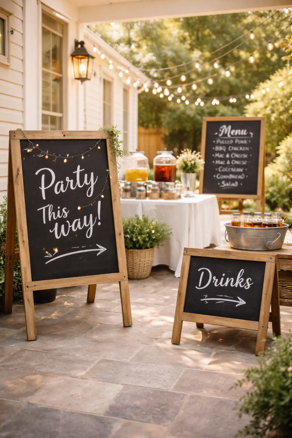chalkboard signs guide guests
