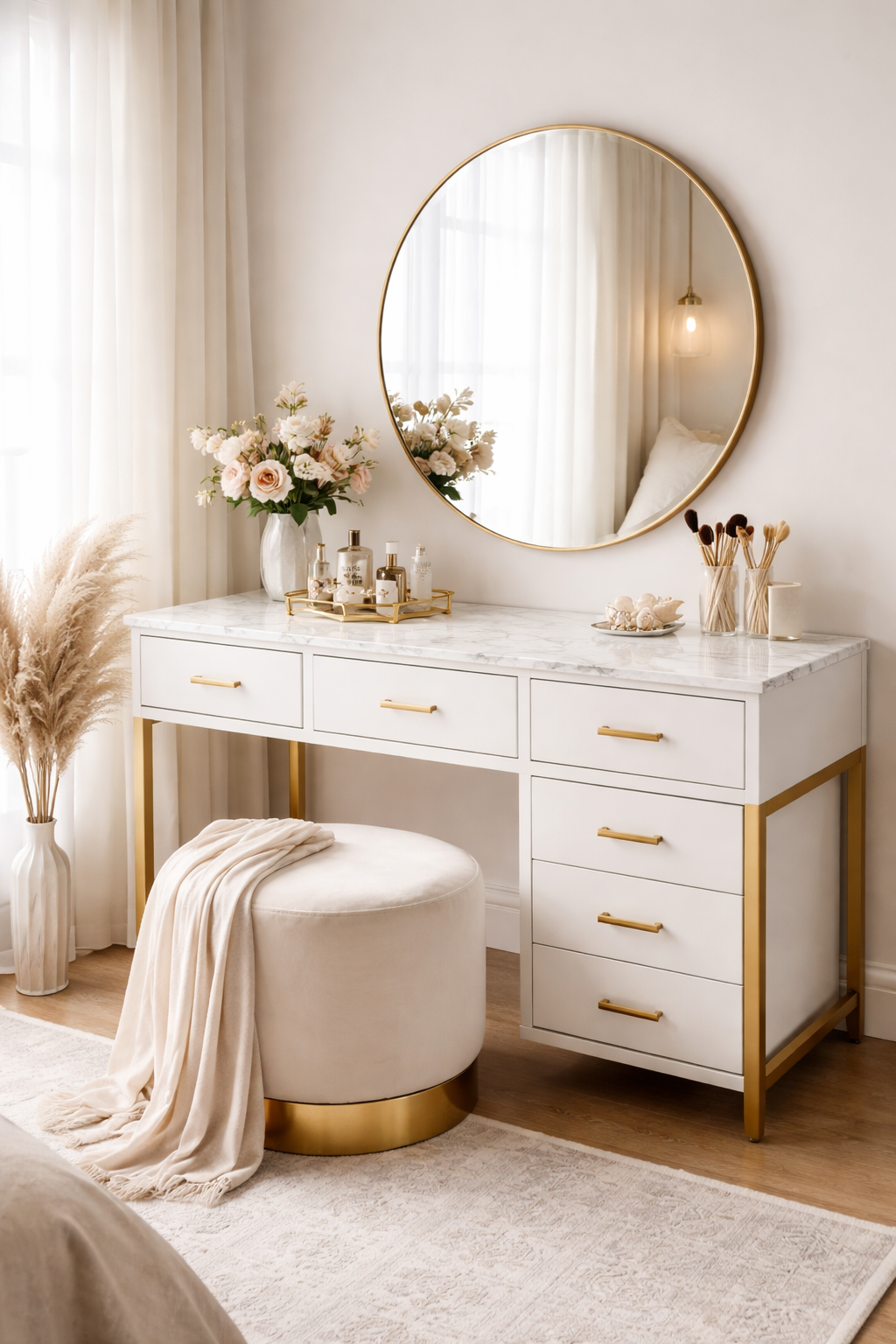marble top gold hardware