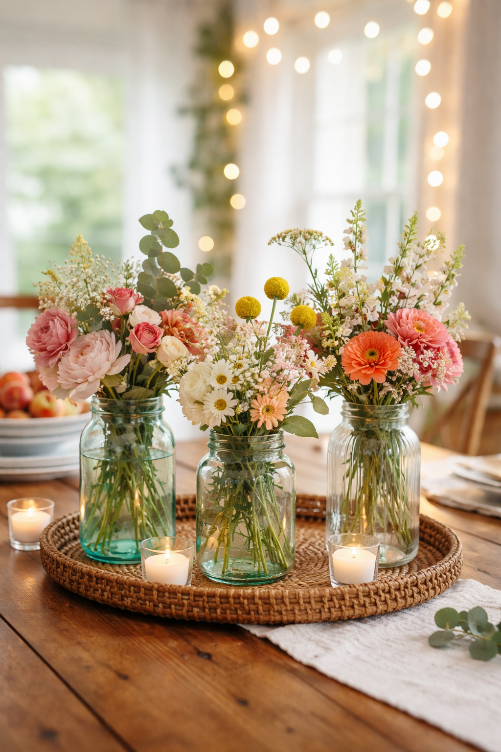 20 Epic Backyard Graduation Party Ideas for a Celebration to Remember 8 vintage jars with fresh flowers