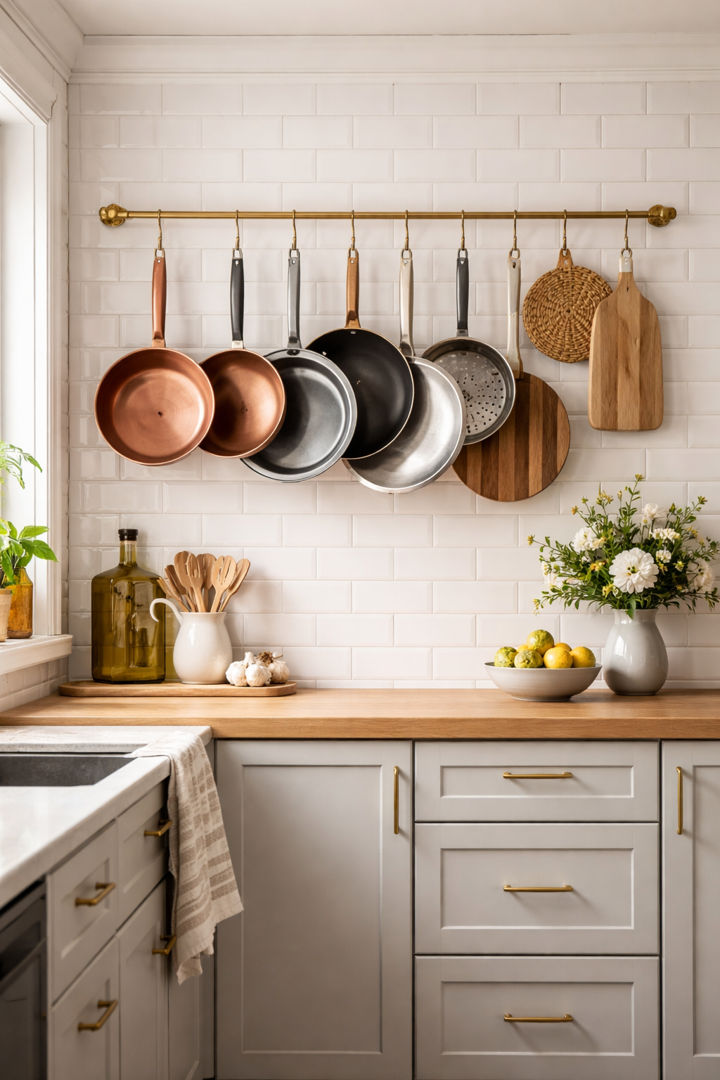 stylish pot rack display