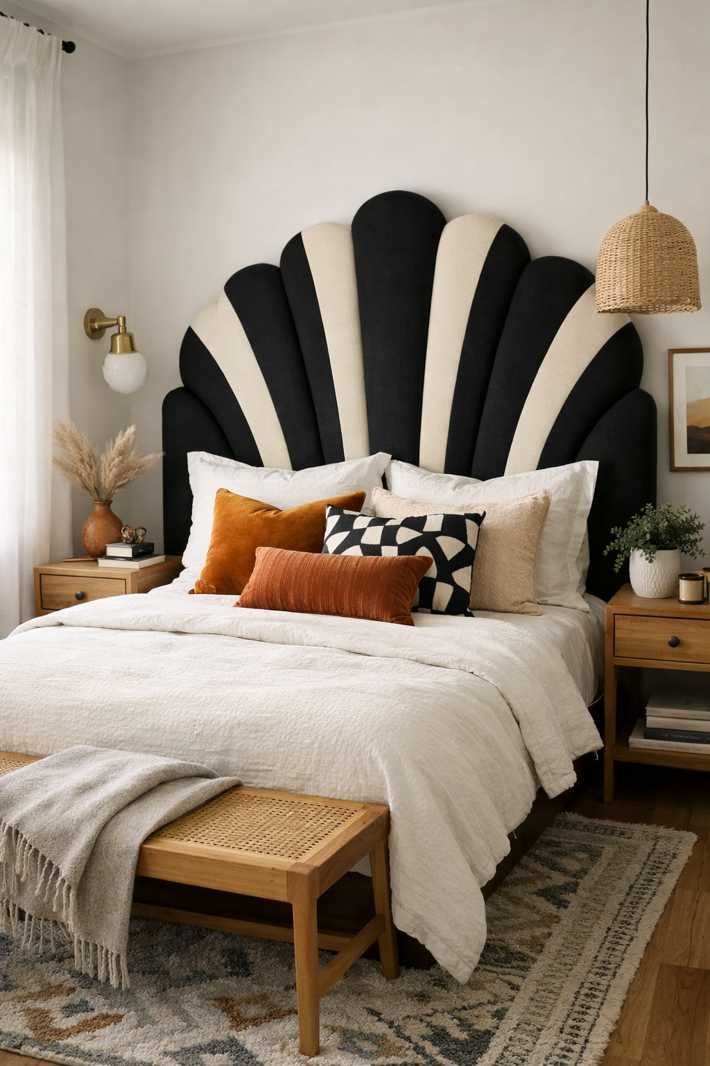 23 Small Bedroom Makeover Ideas With a Big Style Impact 17 bold headboard as focal point