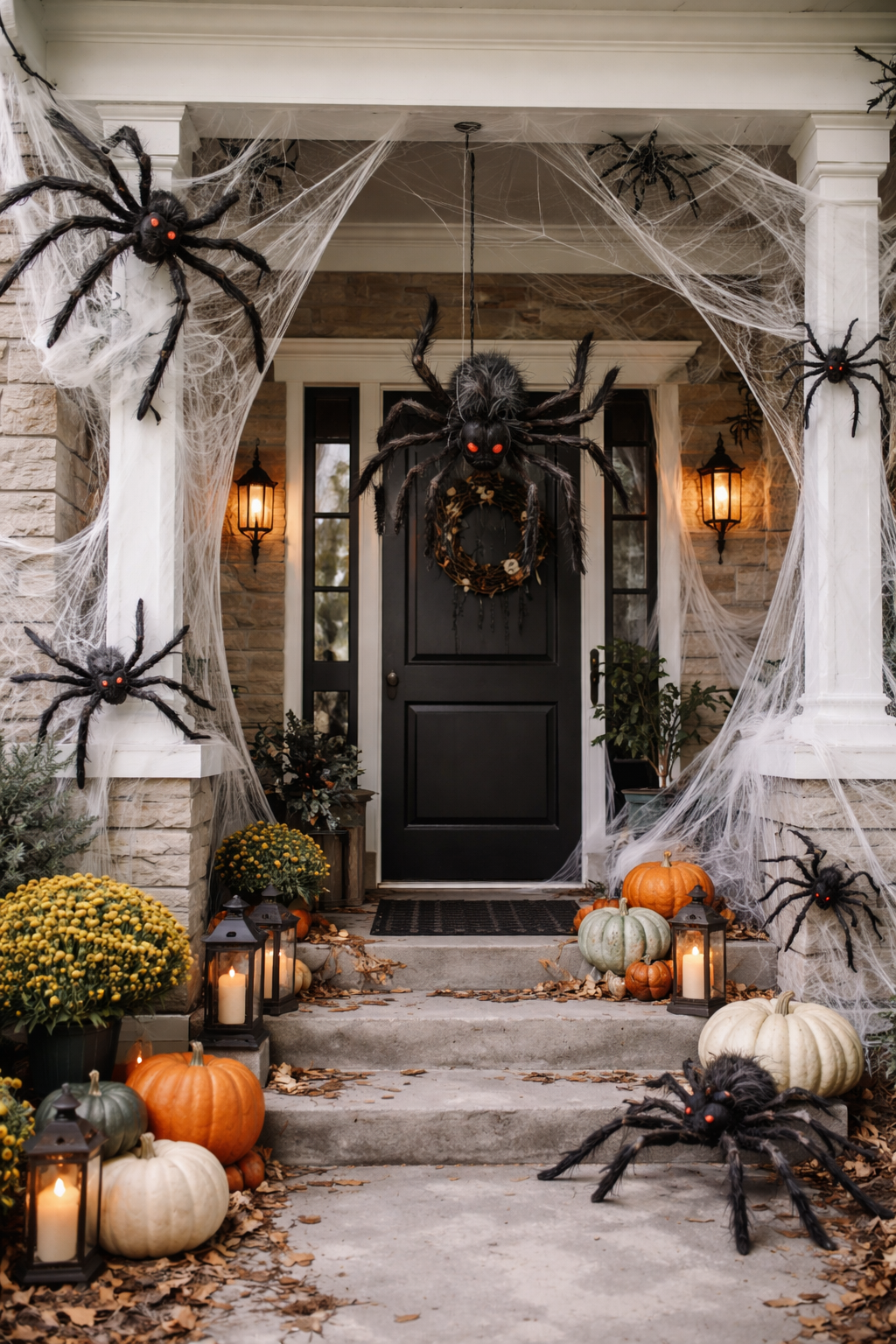 large spider porch decor