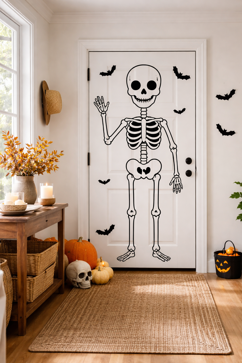 cute skeleton door