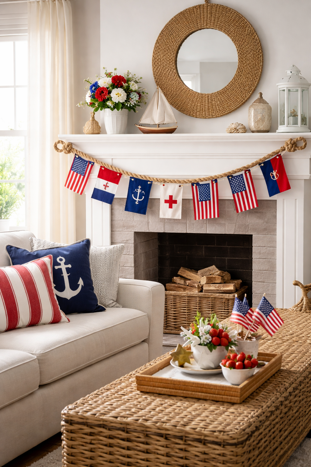 nautical flags rope decor