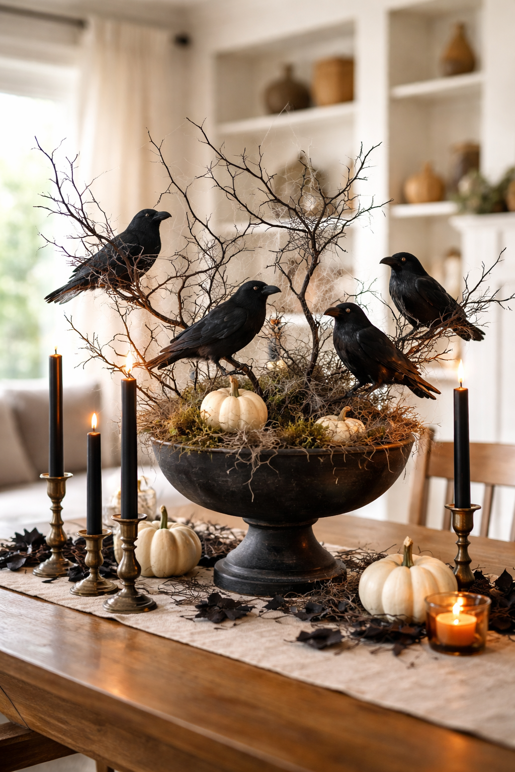 Halloween crow centerpiece