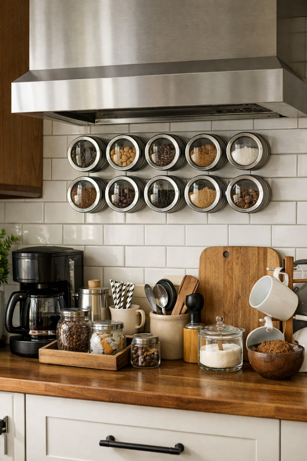magnetic spice jar organization