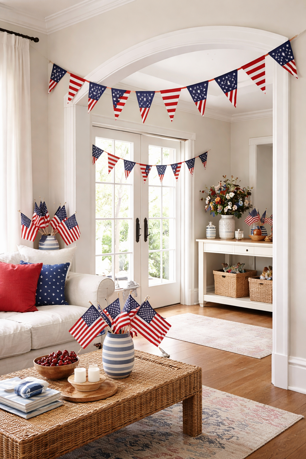 vibrant patriotic flag garlands
