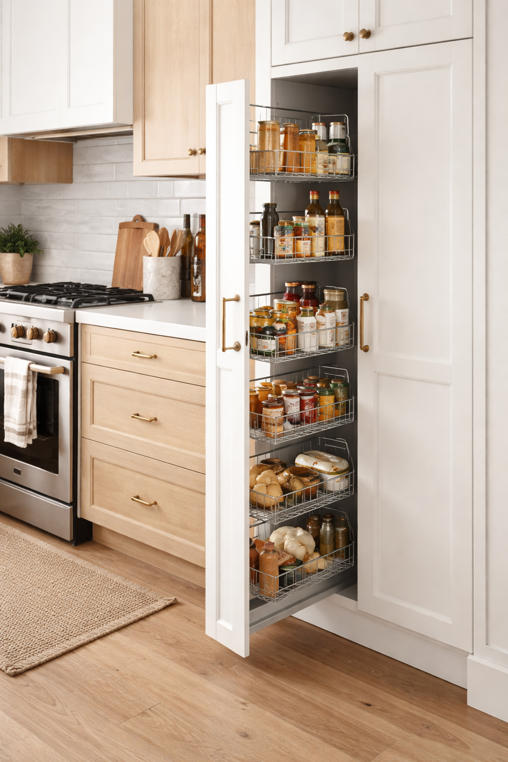 slim adjustable pull out pantry