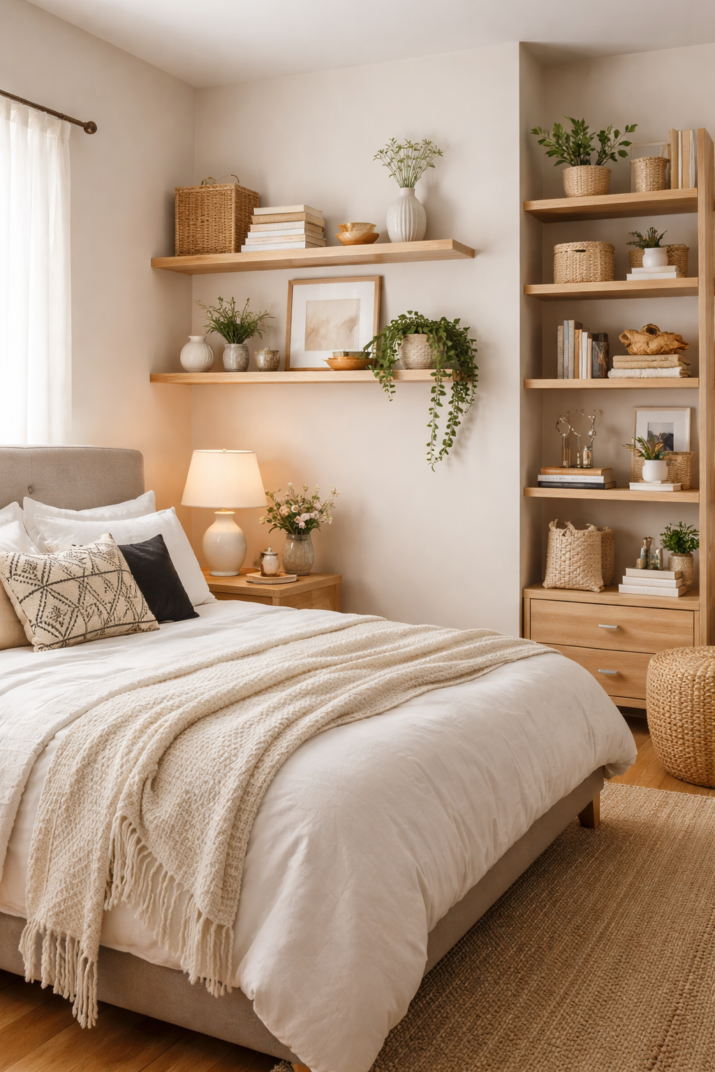 23 Small Bedroom Makeover Ideas With a Big Style Impact 18 showcase stylish space storage