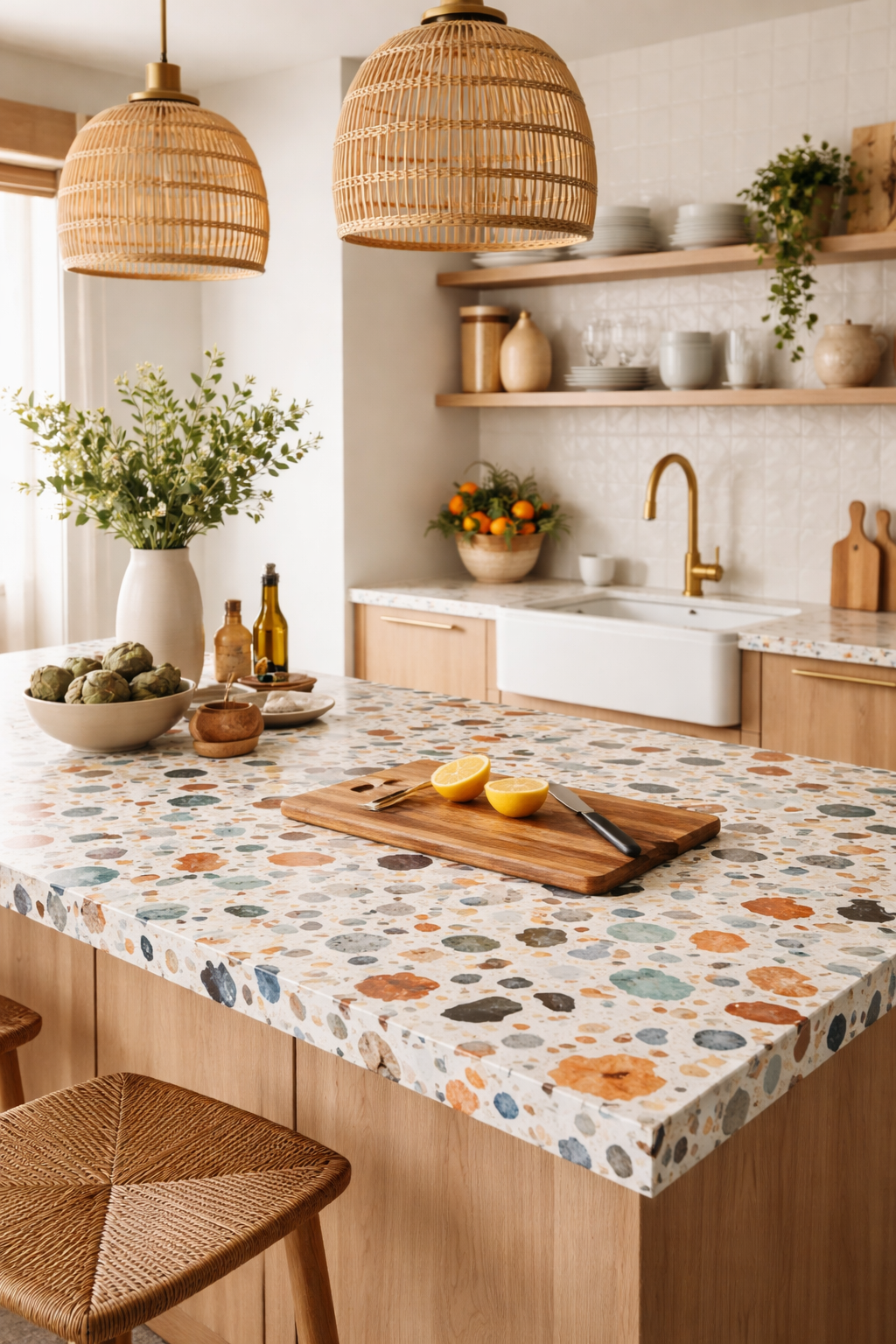 28 Stylish & Functional Kitchen Countertop Ideas to Try Now 9 colorful mosaic countertop design