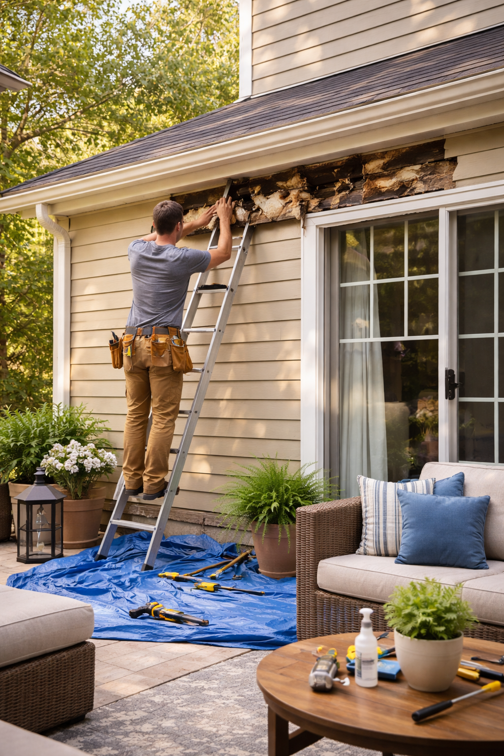 address exterior damage promptly