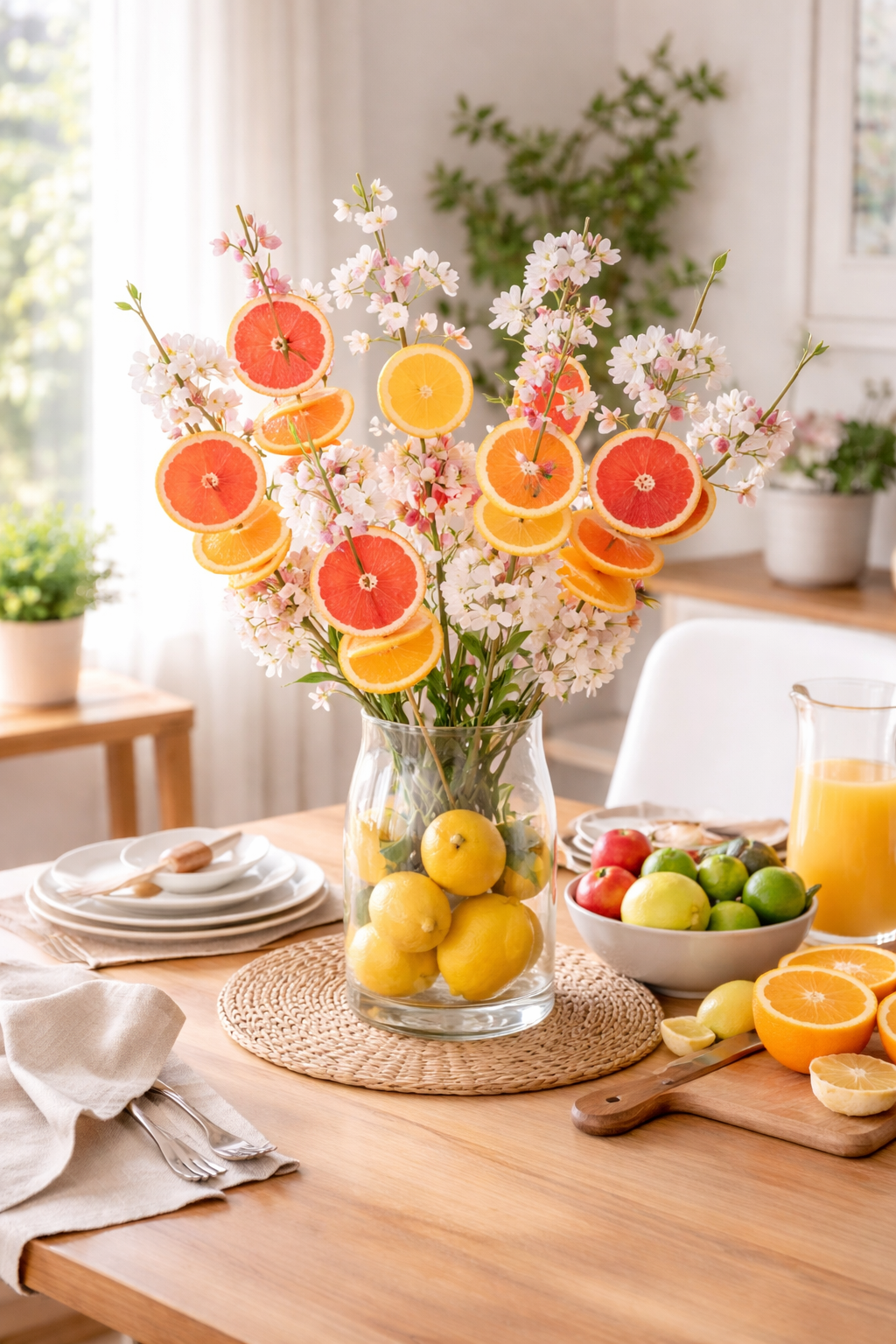vibrant citrus blossom skewers