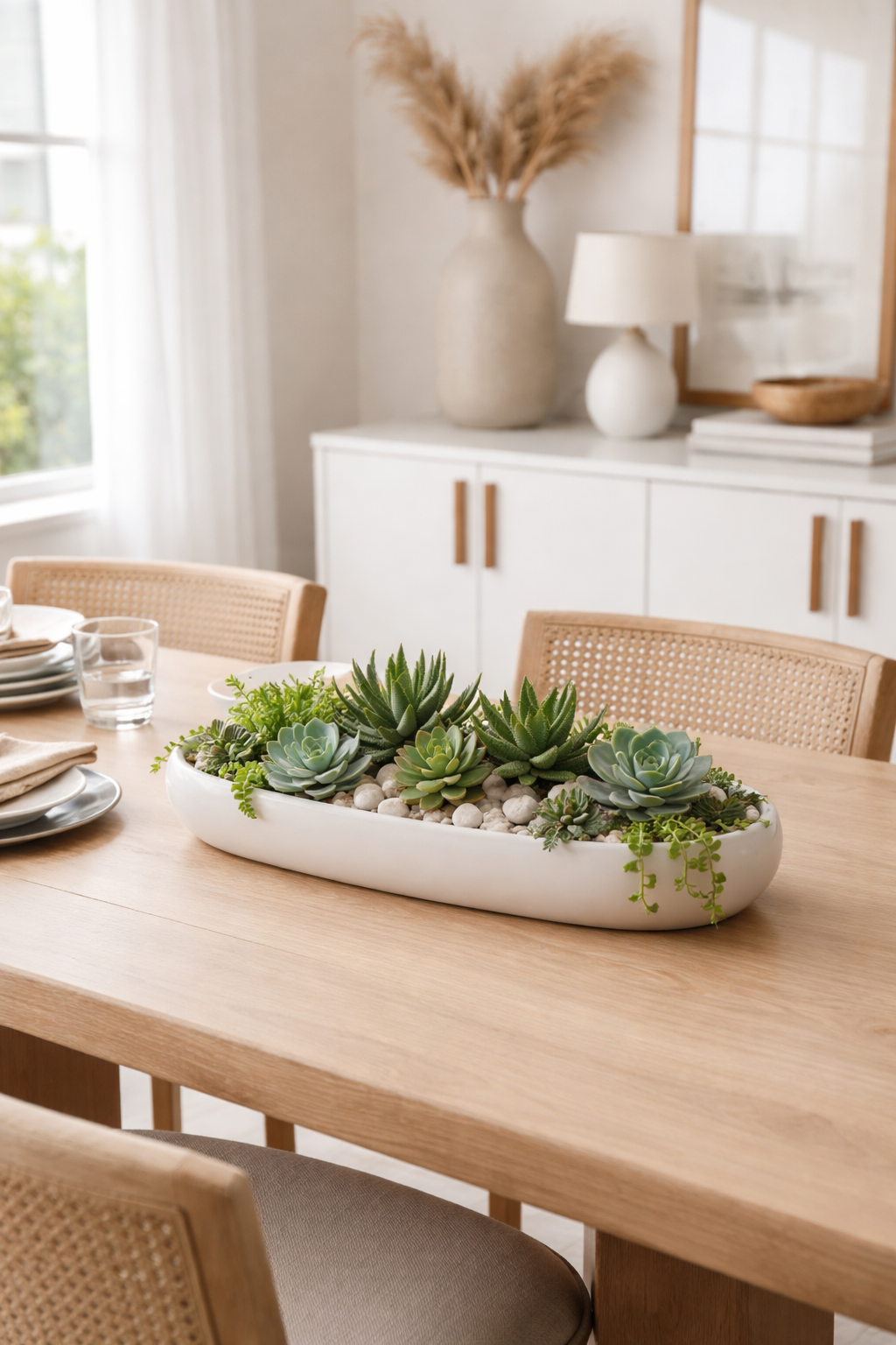 modern minimalist succulent display