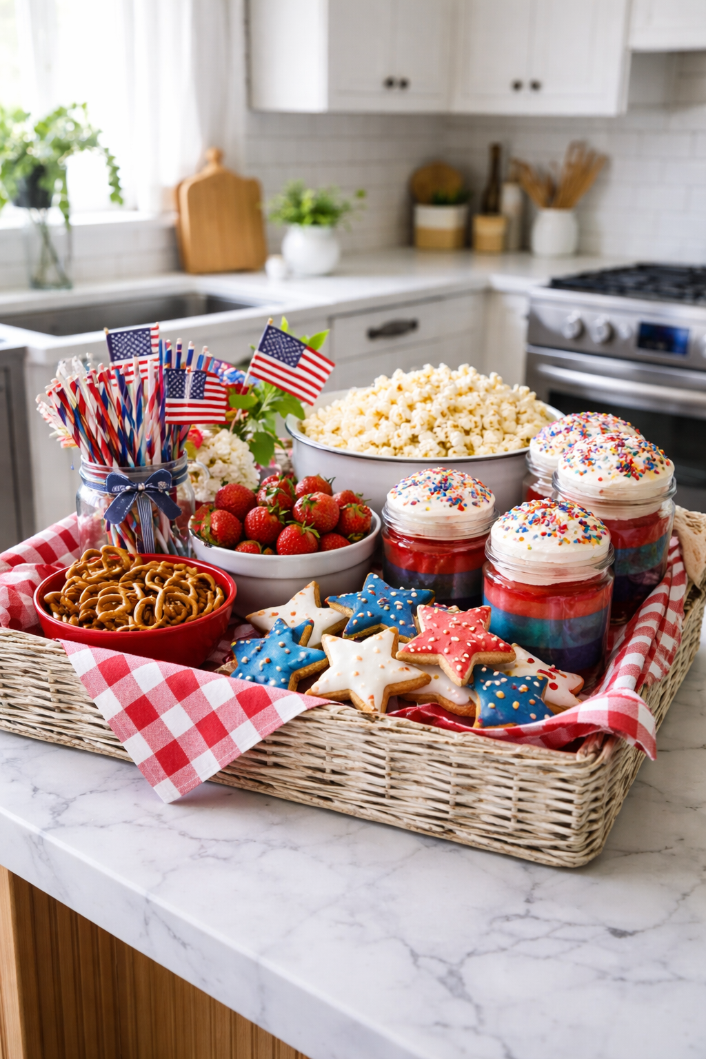 red white blue treats