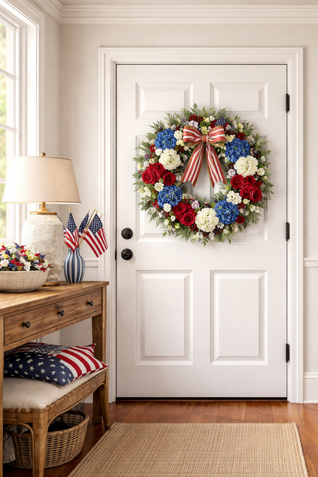 patriotic indoor door decor
