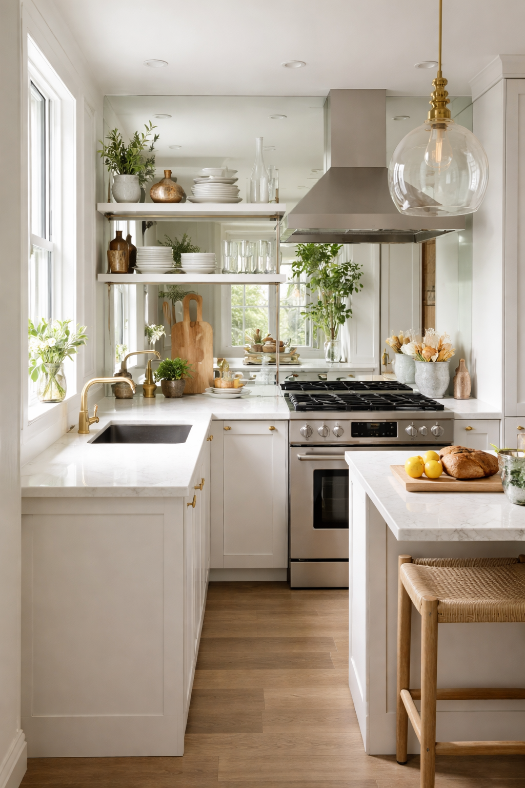 reflective surfaces enhance spaciousness