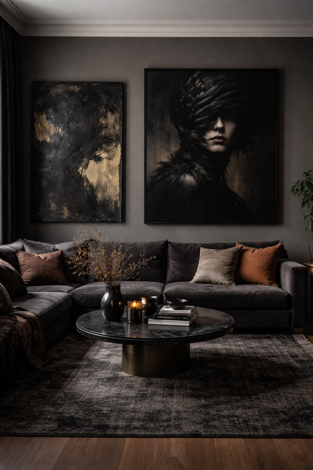 bold dark art displays