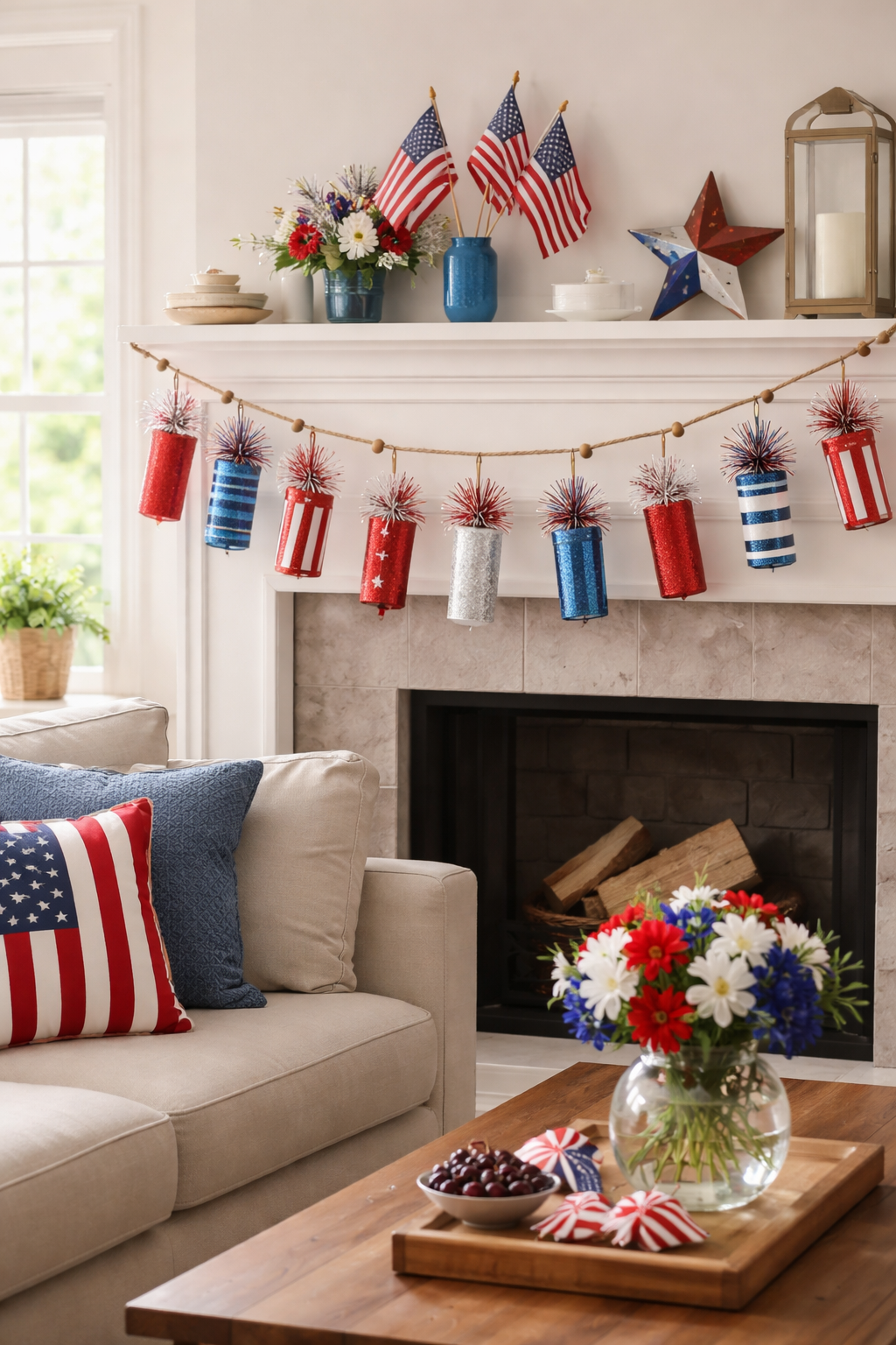 sparkly firecracker garland decor