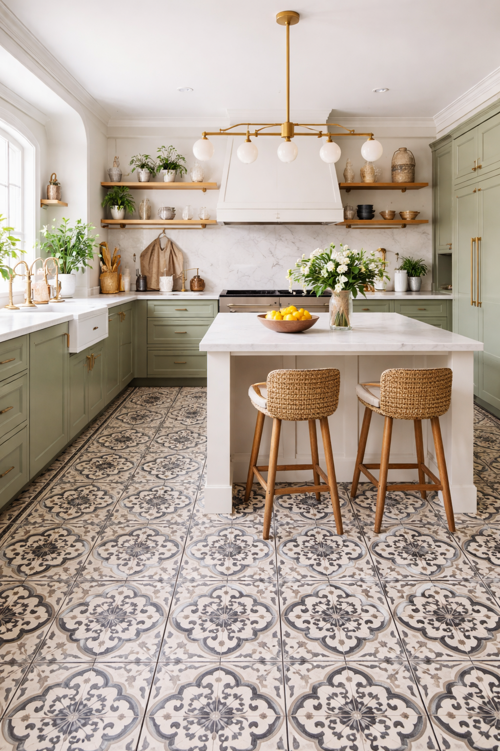 victorian patterned tile accents