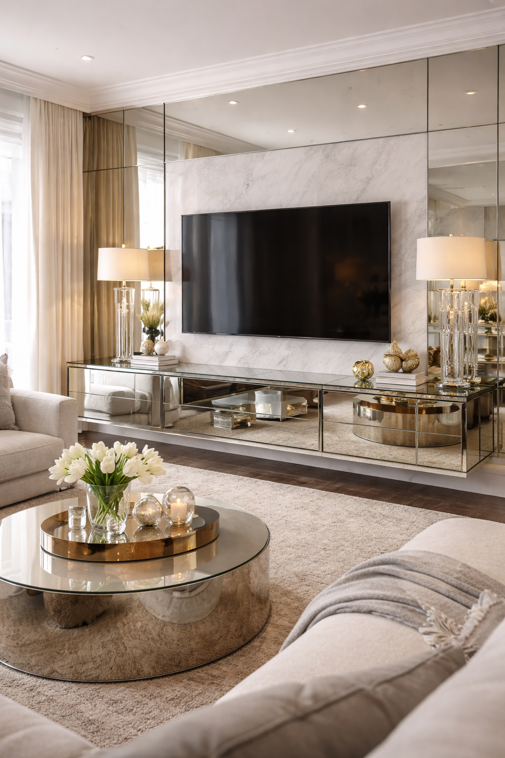 reflective surfaces enhance space