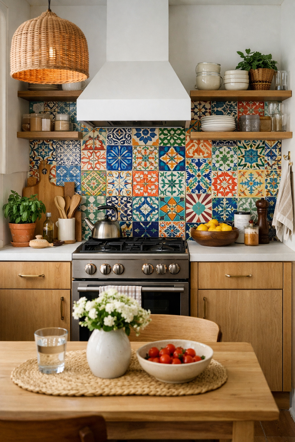 bold colorful mosaic tiles
