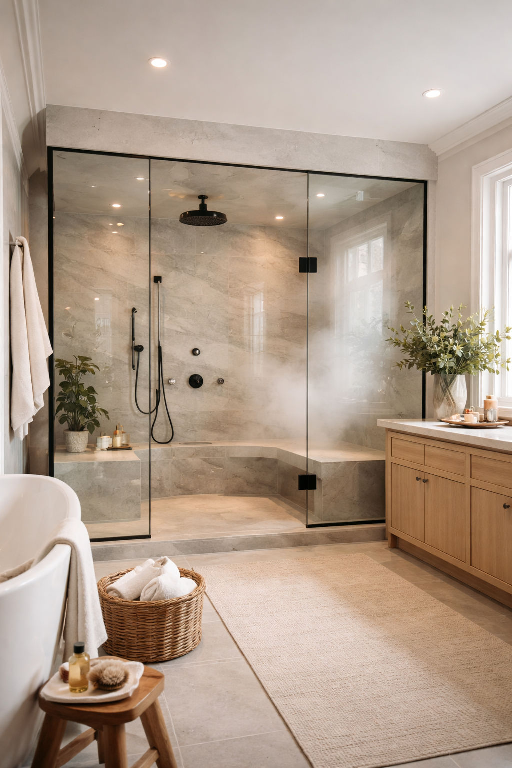 luxury steam shower retreat