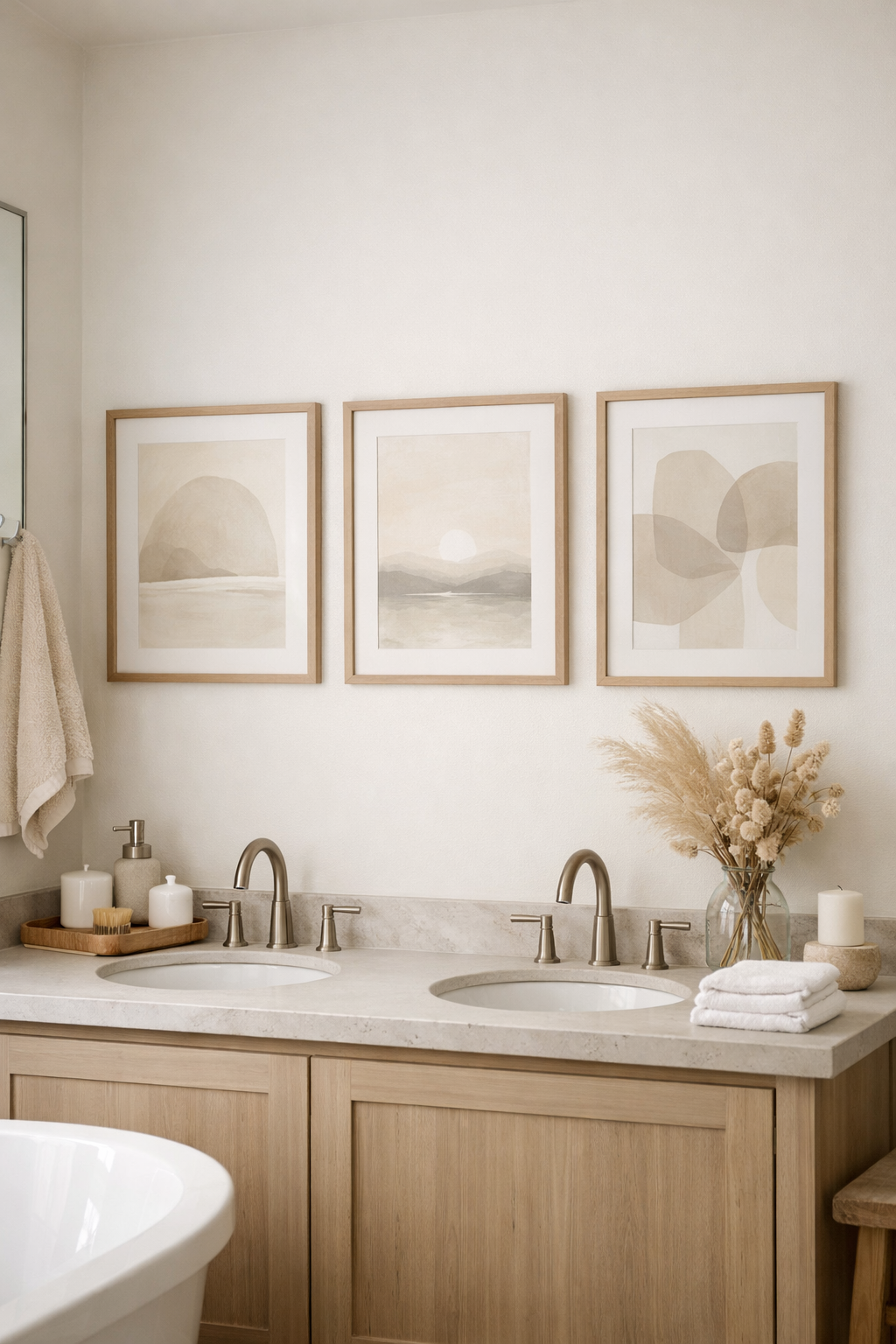 muted tone artwork display