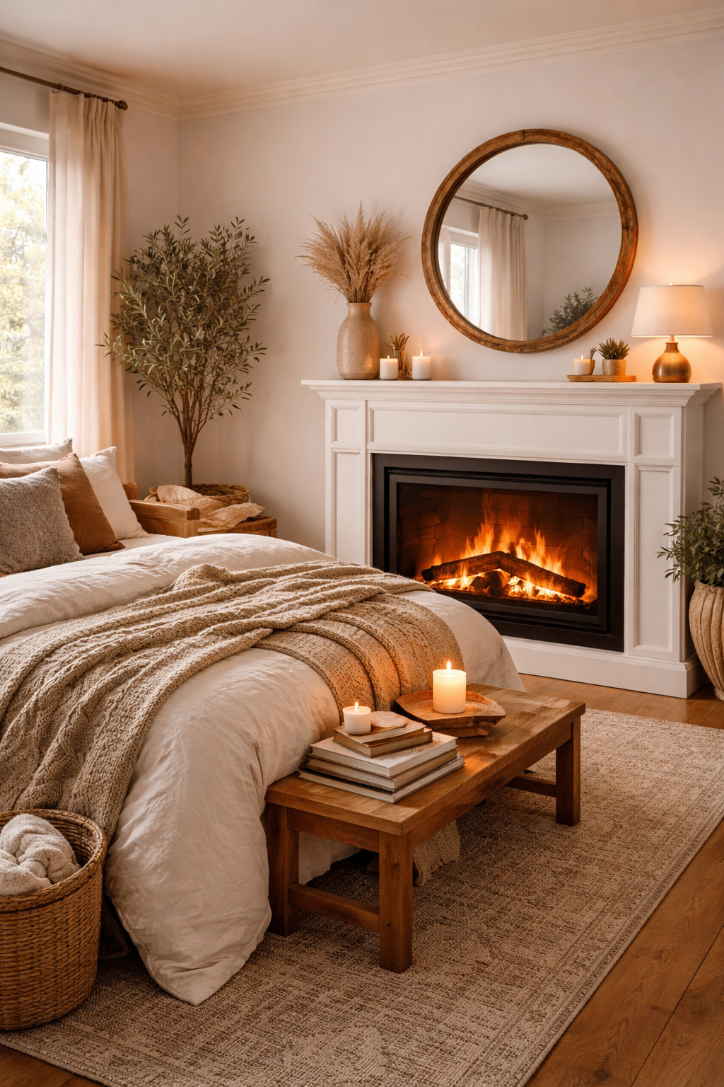 cozy fireplace ambiance