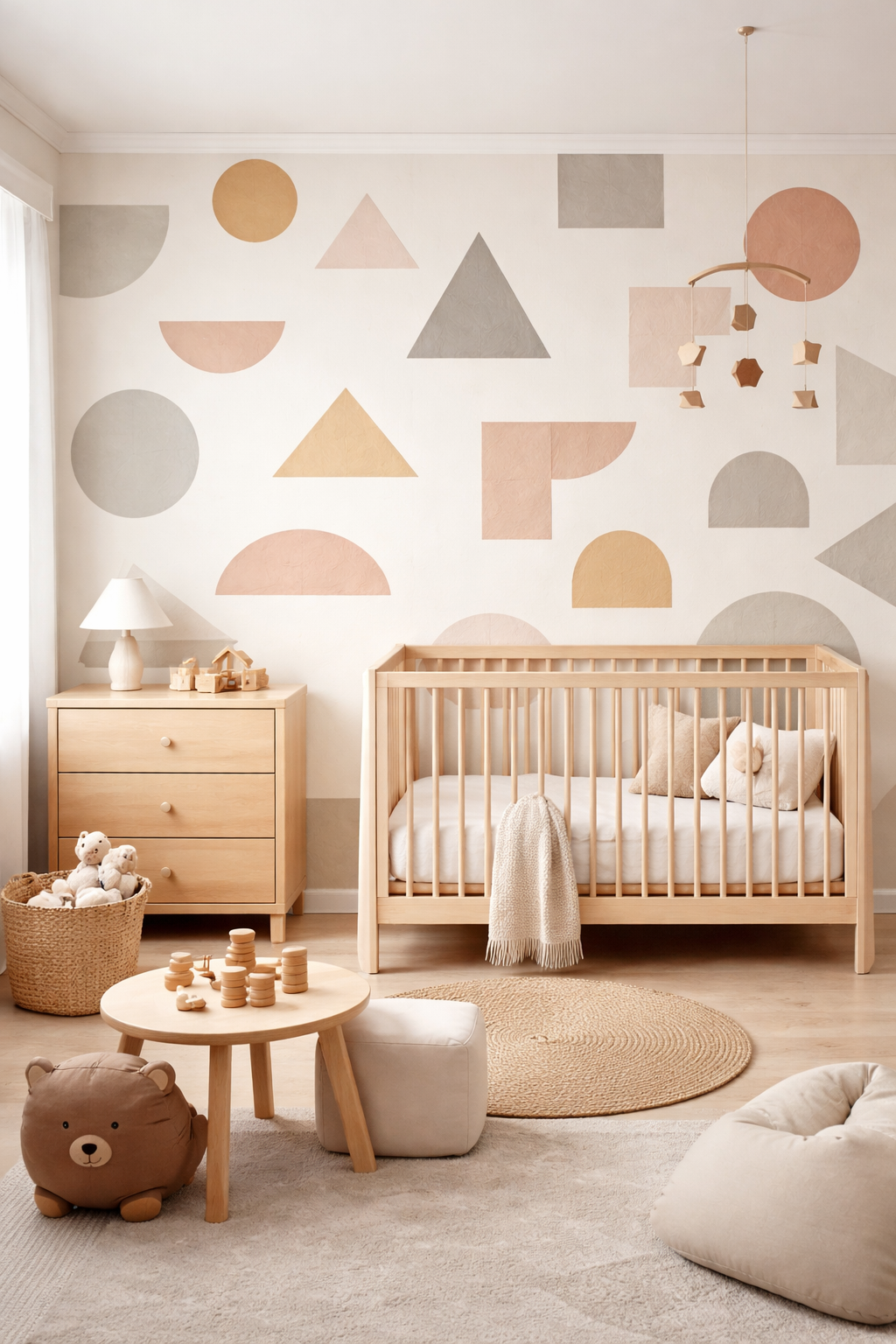 simple geometric nursery decor