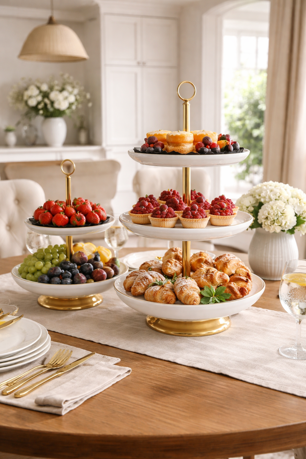 elegant pastry and fruit display